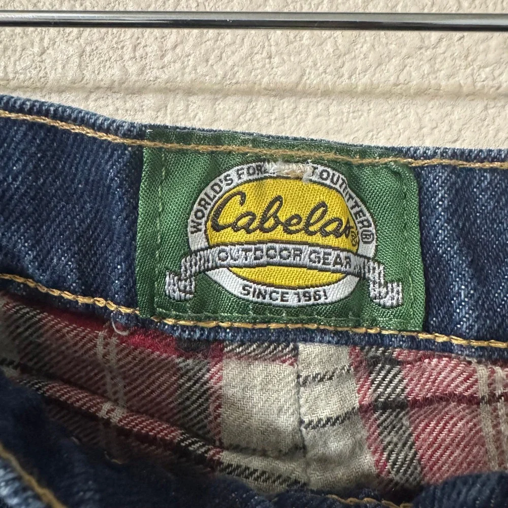Cabelas‎ Jeans Size 40x32 Flannel Lined Dark Wash Denim Outdoor Workwear Utility